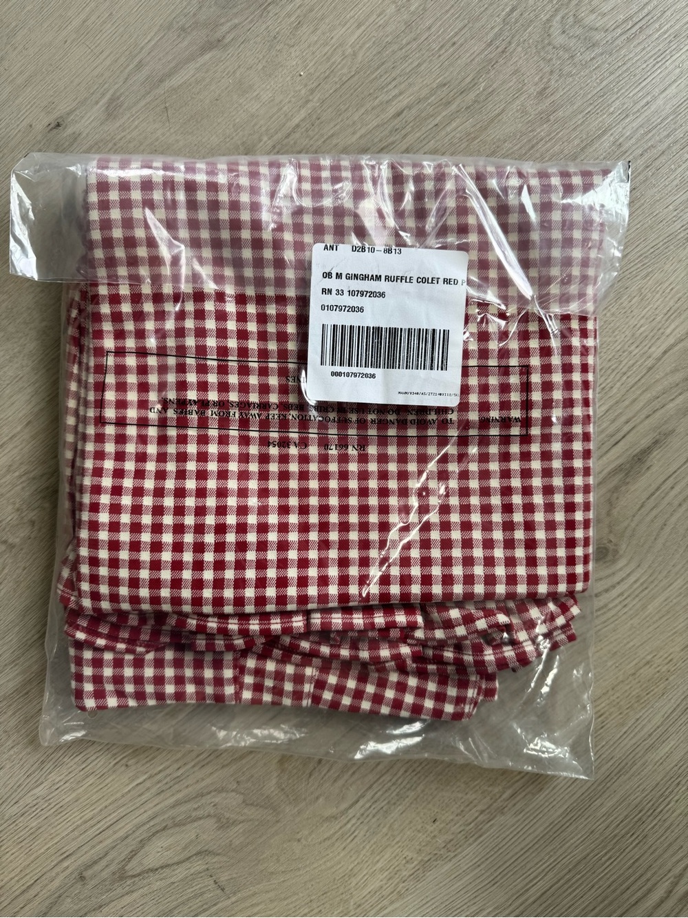 NWT Anthropologie Maeve the Colette Women's Red Gingham Ruffle Hem Pants Size 33 - Picture 8 of 9